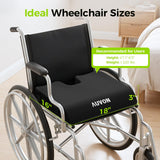 AUVON Gel Wheelchair Seat Cushion, Relieve Sciatica, Back, Coccyx, Pressure Sore and Ulcer Pain, Refreshing Ergonomic Chair Cushion with Waterproof Silk Fabric, Anti-Slip Cover