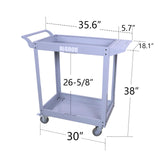 HIGOOD Heavy Duty Service Utility Cart,2 Shelf Steel, 800-Pound Capacity, 35.6 x 18.1x38-Inch Gray
