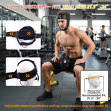 Adjustable Neck Harness for Resistance Bands & Weightlifting, Head Strap with 6 D-Rings for Multi-Directional Neck Training, Padded Chin Support for Athletes & Rehab Exercises