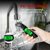 Meat Thermometer Digital，IP67 Waterproof Cooking Thermometer with Backlight, Calibration & Hold Function，Food Thermometer for Cooking,Outdoor Grilling