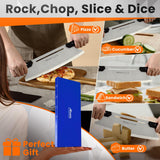 Aihomo 13-Inch Pizza Cutter Rocker Blade, Ultra Sharp 420J1 Japanese Stainless Steel Pizza Knife, Heavy Duty Pizza Slicer with Dual G10 Handle - Waterproof, Dishwasher Safe, Protective Cover