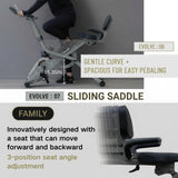 BARWING Stationary Exercise Bike for Home Workout, 5 IN 1 Foldable Indoor Cycling Bike for Seniors, 12 LBS Flywheel,350LB Capacity, 16-Level Magnetic Resistance, Seat Backrest Adjustments