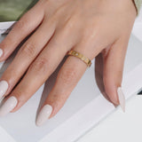 JINEAR 4mm North Star Gold Wedding Bands for Women and Men, 14K Gold Plated Cute Stackable Rings Cubic Zirconia Statement Plain Flat Finger Ring Thumb Pinky Ring High Polish Non Tarnish Comfort Fit