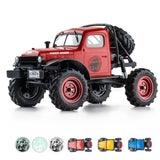 FCX24S RC Crawler 1/24 Remote Control Car, Power Wagon S 4WD RC Crawler Two-Speed Shift, RC Rock Crawler 8Km/h with Metal Gears for Adults (Red)