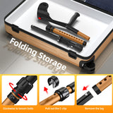 FUSHIDE Forearm Crutches for Adults,Crutches for Men or Women, Lightweight Elbow Crutches, 10-Level Adjustable Height, 3-Part Removable Crutches with Rubber Handles, Gold, 1Pair