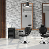 Winado Heavy Duty Reclining Barber Chair for Barber Shop, Styling Salon Chair with Headrest and Footrest, 360 Degree Swivel, Height Adjustable, Fit Hair Stylist Women Men, Black