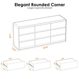 Oransail 9 Drawer Dresser, 63" Wide Walnut Dresser with Soft-Close Drawers