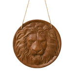Pinyunxuan Wood Carved Santa Claus Wall Medallion, Lion's Head Style