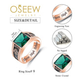 Oseew 2027 Men Graduation Class Senior High School Ring (Rose Gold)
