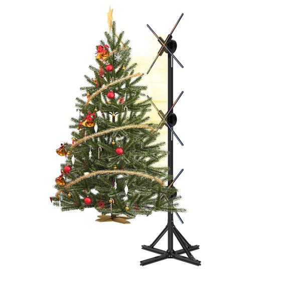 3D Splicing Holographic Display Fan 22'' 3 Pcs with Stand Set 3D Hologram Fan Led Projector Christmas Tree