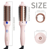 K&K 1.5 Inch Ceramic Tourmaline Ionic Curling Brush Volumizer - Hot Brush Creates Root Volume & Loose Curls, Volume Curls, Hair Styling Tool