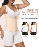 Figninget Waist Trainer Corset For Women,Tummy Control Sports Girdle, Hourglass Vest Waist Cincher Body Shaper with Adjustable Straps Beige M