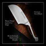 Hammer Stahl 5-Inch Cleaver | Ergonomic Quad-Tang Pakkawood Handle | German Forged High Carbon Steel | Straight-Edged Blade