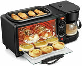 3 in 1 Versatile Breakfast Station, Breakfast Maker with Frying Pan and Coffee Machine, Portable Oven Breakfast Maker for Apartments Kitchenettes