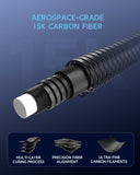 KONLLEN Carbon Fiber Pool Cue, Low Deflection Shaft with Pro Taper, Ebony Inlay Design, 11.8mm Tip, Adjustable Weight System