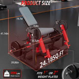 Leg Extension and Curl Machine feat Unilateral & Bilateral, Convertible Seated Leg Extension and Lying Leg Curl Bench for Home Gym, Quad and Hamstring Lower Body Leg Workout Equipment