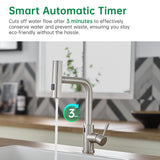 CENOSA Touchless Kitchen Faucet Motion Sensor Hands Free Single Handle Kitchen Sink Faucet with Pull Down Sprayer Brusshed Nickel