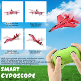 Wireless Airplane Toy - 2.4GHZ RC Glider with Lights, Remote Control Airplane for Adults & Kids