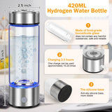 Upgrade Hydrogen Water Bottle, Hydrogen Water Generator with Advanced SPE PEM Technology, 420ml(14OZ) Hydro Water Machine, Portable Water Ionizer for Travel, Office, Fitness & Everyday Hydration