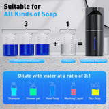 Fantictas Automatic Soap Dispenser,Touchless Hand Wall Mount Rechargeable 3 Gear Adjustable Electric Soap Dispenser 350ml with Infrared Motion Sensor for Bathroom,Kitchen,Office, Black Gel