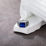 Oseew 2027 Men Personalized Graduation Class Ring High School (White Gold)