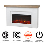 Real Flame Cravenhall Landscape Electric Fireplace with Mantel for Living Room or Bedroom, Replaceable Fireplace Insert Heater, Realistic Log and Flame Effect, Remote Control, Timer, White