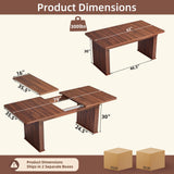 LEYAOYAO Extendable Dining Table for 4-6, 63"–79" with Fluted Base(Walnut)