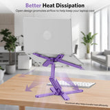 OMOTON LA10 360° Rotating Laptop Stand Riser Foldable for Desk, Purple