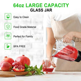 JUSANTE Professional Blender with 1200 Watts and 64 oz Glass Jar Kitchen Countertop Blender for Shakes and Smoothies with High Speed Total Crushing Smoothie Blender Black for Smoothies Frozen Drinks