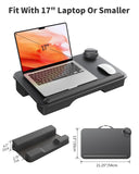 SAIJI Laptop Lap Desk with External Monitor Holder Fits Up to 17" Laptops