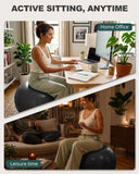 Trideer Extra Thick Yoga Ball Exercise Ball, 5 Sizes Ball Chair, Heavy Duty Swiss Ball for Balance, Stability, Pregnancy and Physical Therapy, Quick Pump Included (Black, M(19-22ines/48-55cm))
