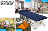 ARAER Camping Cot, 450LBS(Max Load), Portable Folding Outdoor Bed with Carry Bag for Adults Kids, Heavy Duty Cot for Traveling Gear Supplier, Office Nap, Beach Vocation and Home Lounging (Navy Blue)