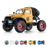 FCX24S RC Crawler 1/24 Remote Control Car, Power Wagon S 4WD RC Crawler Two-Speed Shift, RC Rock Crawler 8Km/h with Metal Gears for Adults (Yellow)