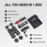 15X45 HD Binoculars for Adults High Powered with Binocular Harness Strap, Phone Adapter and Tripod, IPX7 Waterproof Binoculars for Hunting Wildlife Bird Watching Cruise Ship Travel Hiking Three Triping