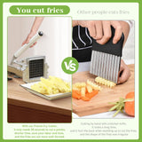 Commercial French Fry Cutter, Heavy Duty Potato Slicer with 3/8 and 1/4Inch Blade, Stainless Steel KSIFJRTO