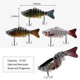 6Pcs Fishing Lures for Bass, Topwater Trout Lure, Multi Jointed Swimbaits, Multi-Jointed Slow Sinking Hard Baits, Swimming Lures for Freshwater Saltwater, Lifelike Fishing Lures Kit