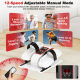 TDH Under Desk Elliptical Machine,Electric Leg Exerciser as Seen on Tv for Seniors Adults,Portable Quiet Pedal Exerciser While Sitting with 12 Adjustable Speed Auto&HR Mode for Home Office (White-PRO)