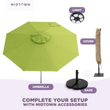 Midtown Umbrellas Push & Pop 10 Ft Patio Umbrellas with Push & Pop Mechanism, 8 Fiberglass Ribs & Sunbrella Fabric – Outdoor Umbrella for Deck, Pool, Cafés and Hotels – Macaw Canopy, Silver Pole