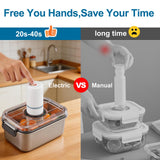 Electric Mason Jar Vacuum Sealer Kit, One-Touch Mason Jar Sealer for Wide Mouth & Regular Mouth Mason Jars, with 2 Date-Recordable Stainless Steel Food Storage Containers for Food Preservation