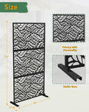 Metal Privacy Screen Outdoor Set of 2, 72" H×47" W Privacy Fence, Privacy Fence Panels
