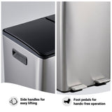 Aptliton Silver 16Gallon Dual Compartment Kitchen Trash Can & Recycling Bin