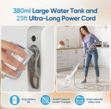 Steam Mop All-in-one Multi-Functional Powerful Steam Cleaner, Handheld Detachable Floor Steamer with 2 Steam Level, 380ML Water Tank & 23FT Power Cord for Whole Home Use