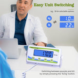 Extra Wide Medical Physician Scale - 440 lb/200 kg Capacity, High Accuracy Digital Display, Heavy Duty Portable Body Weight Scale for Home, Office, Hospital, Gym & Bariatric Use