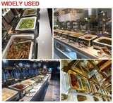 XAWSOP Electric Buffet Server Food Warmers for Parties Buffets Electric,Stainless Steel Buffet Server and Warming Tray,9L,Chafing Dish Buffet Set-Adjustable Temperature +,Gn 1/1