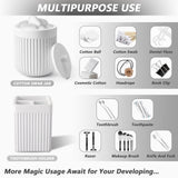 XLHOMO Resin White Bathroom Accessories Set 5 Pcs, Lotion Soap Dispenser, Toothbrush Holder, Bathroom Tumbler, Qtip Holder and Vanity Tray, Bathroom Countertop Organizer Set for Modern Home Apartment
