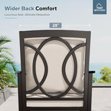 MFSTUDIO 2-Piece Swivel Patio Chairs, Brown Wicker, Beige Cushions