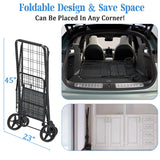 Heavy Duty Folding Shopping Cart for Groceries, Jumbo Grocery Carts with 360° Swivel Wheels, Waterproof Bag, Portable Utility Trolley