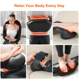 Neck Massager, Electric Neck and Back Massager with Heat, 3D Kneading Massage Pillow WERTYI