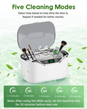 ByteRoll Ultrasonic Jewelry Cleaner, 24oz (700ml) Ultrasonic Cleaner with 48kHz High-Frequency, 5 Cleaning Modes, 304 Stainless Steel Tank, for Jewelry, Eyeglasses, Dentures, Coins, Watch Bands, Ring