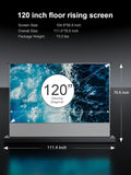 AWOL Aetherion Max 4K 3D UST Projector & 120" Motorized ALR Floor Rising Projector Screen